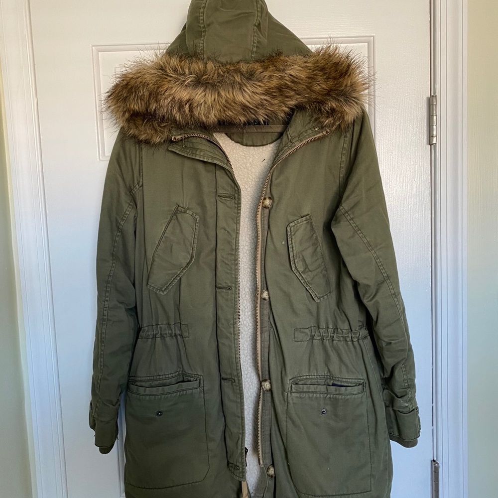 Green Abercrombie coat